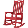 Efurden Patio Rocking Chair Poly Lumber Porch Rocker with High Back 350Lbs Support for Both Outdoor and Indoor (Red)