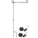 1 Set of Garden Flag Stand Holder with Stopper Clip Yard Flags Stand Flagpole Yard Metal Flagpole