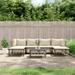 vidaXL 7 Piece Patio Lounge Set with Cushions Anthracite Poly Rattan