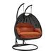 Maykoosh Coastal Cool Charcoal Wicker Hanging 2 person Egg Swing Chair