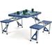 Portable Folding Picnic Table With 4 Seats Blue