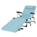 Vicamelia Portable Patio Chaise Lounge Chair Folding Recliner with 7 Adjustable Positions for Lawn and Beach Blue