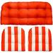 DÃ©cor Indoor Outdoor 3 Piece Tufted Wicker Cushion Set (Standard Coral Coral White Stripe)