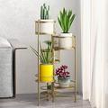 6 Tier Metal Plant Stand Indoor Tall Plant Shelf w/ Folding & Rotatable Frame Multi-Tiered Plant Holder Flower Display Rack for Living Room Balcony Garden