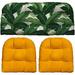 Indoor Outdoor 3 Piece Tufted Wicker Cushion Set (Standard Swaying Palms Aloe Green Yellow)