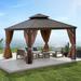 12*12FT patic gazebo alu gazebo with steel canopy Outdoor Permanent Hardtop Gazebo Canopy for Patio Garden Backyard