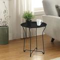 Atlantic Round Metal Tray Black End Side Table Removable Tray Outdoor & Indoor Drink Snack Coffee Table Telephone Table