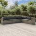 vidaXL 8 Piece Patio Lounge Set with Cushions Gray Poly Rattan