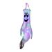 Taize Halloween Ghost Windsock Glowing Folding Spooky Creepy Large Festival Decoration Polyester Ghost Festival House Hanging White Ghost Face Pendant for Outdoor