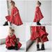 Aayomet Winter Dress for Girls Dress Autumn Long Sleeve Solid Irregular Princess Dress Ruffle Casual Party (Red 9-10 Years)