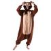 Women Men Animal Costume Jumpsuit Long Sleeve Plush Pajamas Button Down Romper Cosplay Outfit