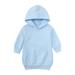 Baby Deals! Toddler Girl Clothes Clearance YANHAIGONG Baby Girl Clothes Sale Clearance Baby Toddler Girl Fall Winter Pocket Hoodie Sweatershirt Dress Solid Casual Sweatshirt Skirt 12 Months-5 Years