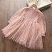 Aayomet Girls Casual Dress Dress Knitted Girls Tulle Clothes Toddler Kids Baby Party Ribbed Dresses Girls (Pink 18-24 Months)