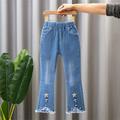Miluxas Girls Casual Denim Pants High Waist Flare Leg Jeans with Pocket Clearance