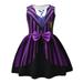 Wednesday Costume Dress Girls Halloween Dress Up Kids Birthday Party Outfits