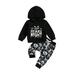 GXFC Toddler Boy Halloween Outfits Set Clothes 6M 1T 2T 3T Kids Boy Long Sleeve Letter Print Hoodie+Pumpkin Print Elastic Sweatpants 2Pcs Halloween-themed Clothing Costume for Children Boy