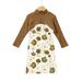 YDOJG Toddler Girls Outfit Set Baby Two Piece Skirt Set Long Sleeve Knitted Tops With Printed Skirt Outfits Slip Dress Suit Autumn For 3-4 Years