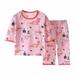 Odeerbi Toddler Pajamas Boys Girls Pajamas Kids Baby Summer 2024 Casual Three Quarter Sleeve Loungewear Thin Air-conditioned Home Clothing Two Piece Set Watermelon Red