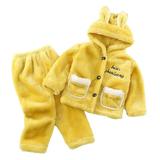 Godderr 2pcs Toddler Baby Boys Girls Fall Winter Hoodie Bathrobe Pajamas Outfitsï¼Œkids Fleece Night-Robe Pajama Rabbit Ears Fleece Newborn Robes