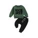 GXFC Toddler Boys Fall Tracksuit Outfits Set Clothes 6M 1T 2T 3T Kids Boys Long Sleeve Letter Print Sweatshirt and Elastic Waistband Sweatpants 2 Piece Casual Autumn Clothing for Children Boys