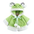 Aayomet Jacket for Girls Cow Outwear Warm Hooded Coat Princess Cloak Cape Red Green Purple (A 18-24 Months)