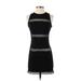 For Love & Lemons Casual Dress - Mini Crew Neck Sleeveless: Black Print Dresses - Women's Size X-Small