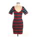 Z Spoke by Zac Posen Casual Dress - Bodycon Plunge Short sleeves: Red Color Block Dresses - Women's Size Medium