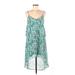 Collective Concepts Casual Dress - High/Low V Neck Sleeveless: Teal Dresses - Women's Size Medium