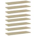 moobody 8 Piece Bookshelf Boards Chipboard Replacement Panels Storage Units Organizer Display Shelves Sonoma Oak for Bookcase Storage Cabinet 23.6 x 7.9 x 0.6 Inches (W x D x H)