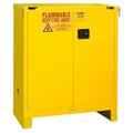 Durham 16 Gauge Welded Flammable Self Closing Doors Safety Cabinet with Legs & 1 Shelf - Yellow - 30 gal