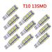 IVBDQV 10pcs T10 Wedge 1.2W Bulb Pure White LED For 12V Home Garden Landscape Light US