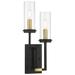 Minka-Lavery Hillstone 2-Light Black and Soft Brass Wall Sconce