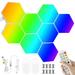 JTWEEN 8 Pcs Hexagon LED Lights Modular DIY Hexagon Wall Light APP and Remote Control Smart RGB Gaming Light Music Sync Hexagon LED Panel USB LED Wall Lights for Gaming Setup Bedroom Living Room