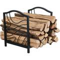 Metal Rack Ourdoor Indoor Logs Storage Rack to Wood Heavy-duty Logs Stacking Holder for Fireplace Stove Brazier BBQ 17 L X 13.3 W X 16 H Black