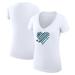 Women's G-III 4Her by Carl Banks White San Jose Sharks Heart V-Neck Fitted T-Shirt