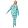 Plus Size Women's Classic Flannel Pajama Set by Dreams & Co. in Pale Ocean Winter Trees (Size 38/40) Pajamas