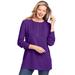 Plus Size Women's Washed Thermal Lace Bib Henley Tee by Woman Within in Radiant Purple (Size 18/20) Shirt