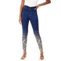 Plus Size Women's 360 Stretch Jegging by Denim 24/7 in Metallic Paisley Ombre (Size 32 W) Pull On Jeans Denim Legging