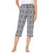 Plus Size Women's Knit Sleep Capri by Dreams & Co. in Black Fair Isle (Size 5X) Pajamas