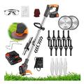 Electric Lawn Mower, 24v Cordless Lawnmower 650w Battery Powered Weed Tiller For Lawn Mowing/pruning/gardening Lawn Mower With Telescopic Pole And Adjustable Head, 2 Batteries And Charger