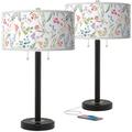 Spring's Joy Zoey Hammered Oil-Rubbed Bronze Table Lamps Set of 2