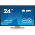 iiyama ProLite T2452MSC-W1 60,5 cm 23,8" IPS LED Monitor FullHD 10 Punkt Multitouch kapazitiv HDMI DP USB3.0 7H Anti-Fingerprint weiss
