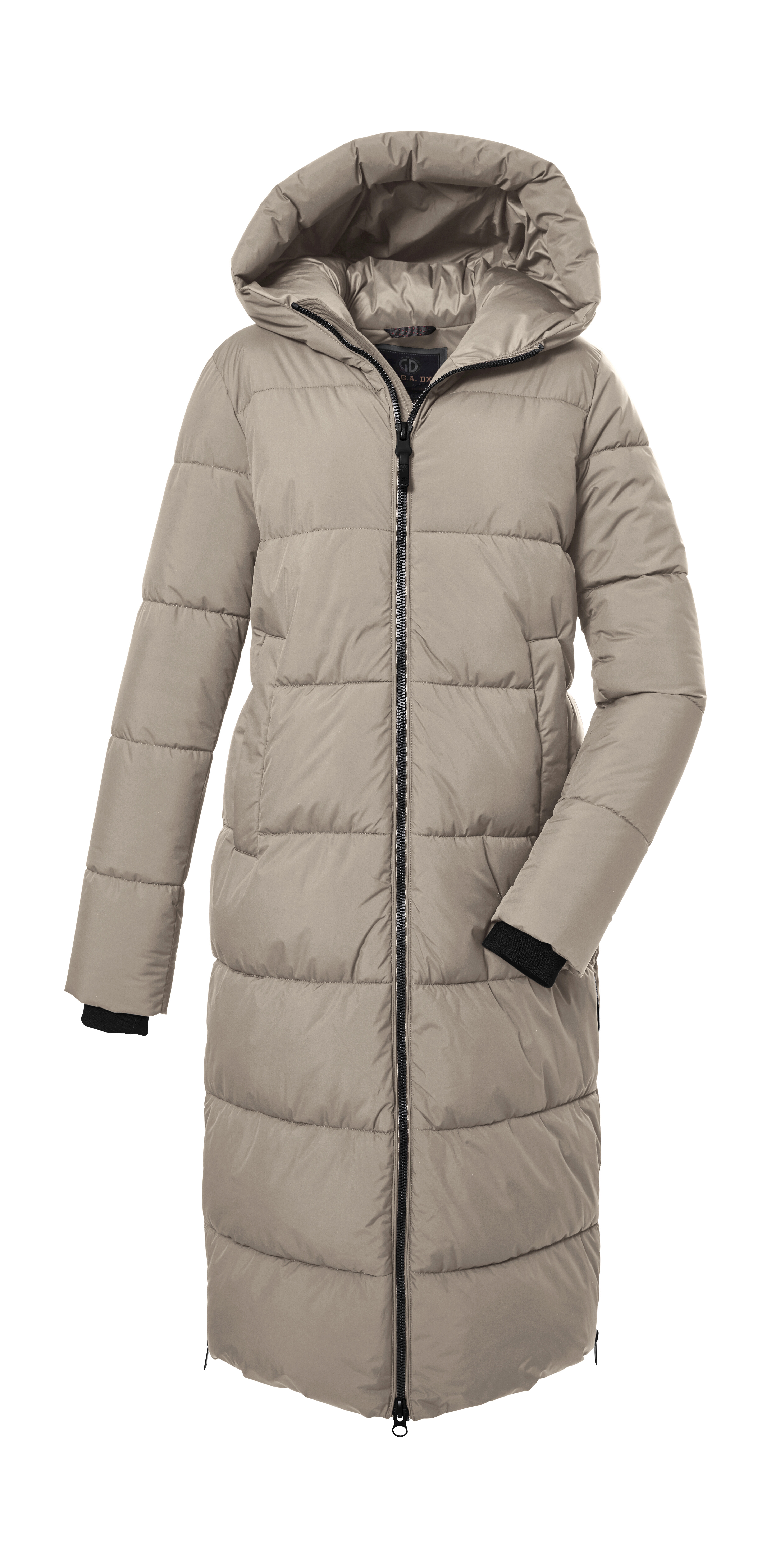 Steppmantel "GW 50 WMN QLTD CT", Damen, Gr. 40, beige (hellbeige), Oberstoff: 100% Polyester (recycelt), Futter: 100% Polyester, Wattierung: 100% Polyester, G.I.G.A. DX BY KILLTEC, Mäntel, Trendiger Damenmantel, wasserabweisend, winddicht, atmungsaktiv Image