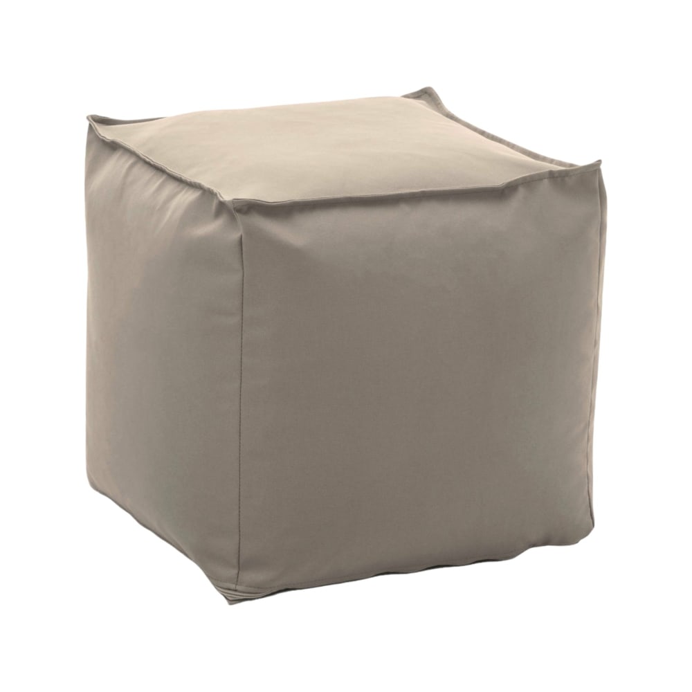 Pouf en tissu beige 45x45 cm