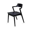 Chaise noir en bois de teck avec accoudoirs 77x56x49