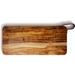 American Atelier Acacia Wood Cutting Board with Single Leather Handle - 17" x 16"