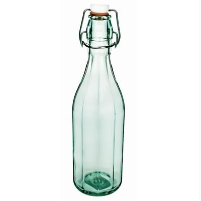 Amici Home Italian Recycled Green Faceted Hermetic Glass Bottle