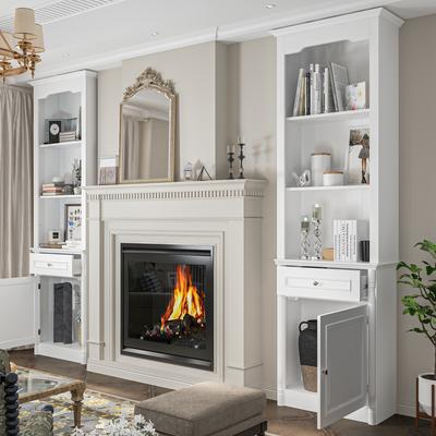 104.3"x82.3" Complete Entertainment Wall Unit White TV Stand Display