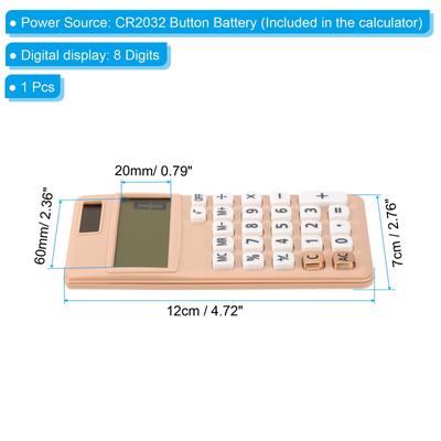 Desktop Calculator, 8 Digit LCD Display Battery Power Calculator