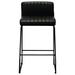 26 Inch Set of 2 Counter Stool Chair, Low Back, Black Vegan Leather